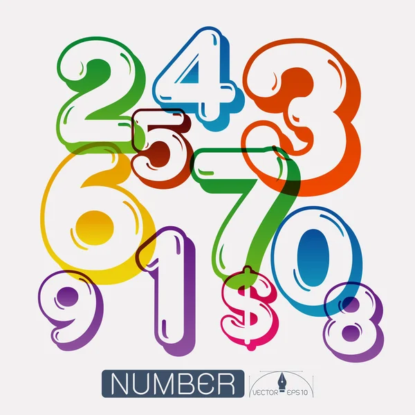 Numbers set Vector — Stock Vector