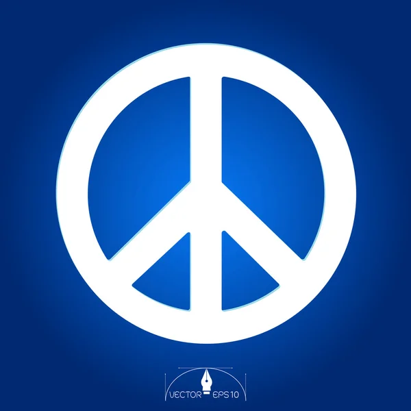 Peace sign Isolated on Blue Background — Stock Vector