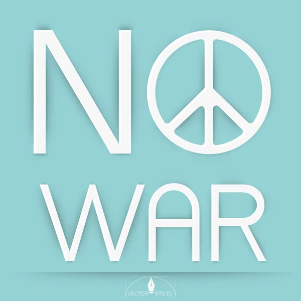 在淡蓝色背景上的没有战争与和平 — 图库矢量图片