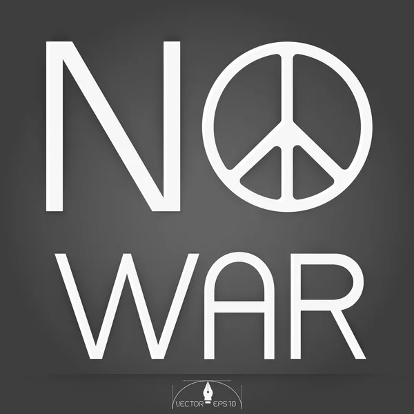 Fred och inget krig på grå bakgrund — Stock vektor