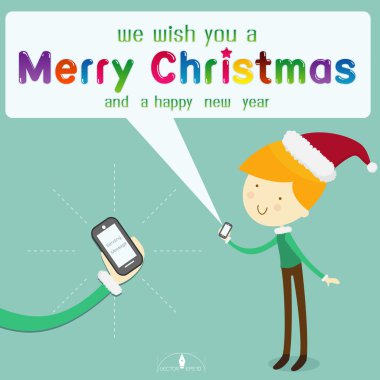 Mutlu Noeller iletisinde çocuk giyen santa şapka gönderme