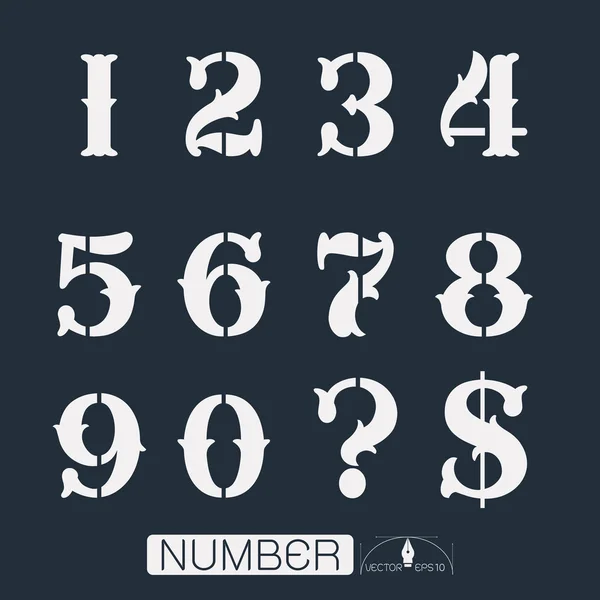 Numbers set Vector — Stock Vector