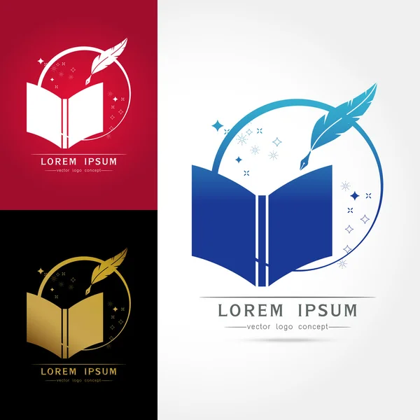 Logotipo do livro biblioteca —  Vetores de Stock