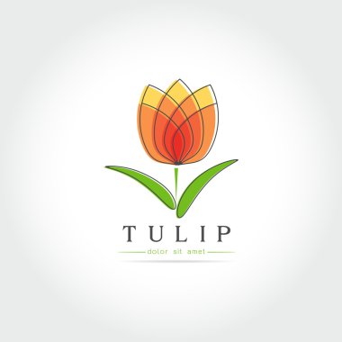 Tasarım basit Tulip bud ile yaprakları