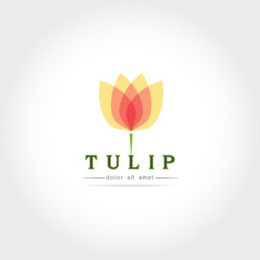 Tasarım basit Tulip bud ile yaprakları
