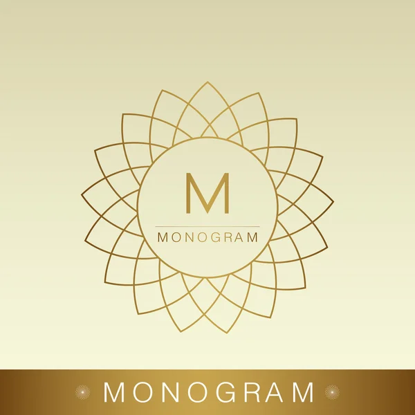 Conjunto de plantillas de diseño monograma simples y elegantes, Elegant li — Vector de stock