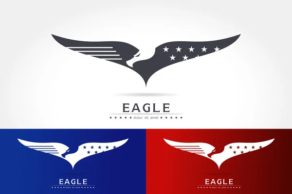 Logo de silueta de águila agraciada — Archivo Imágenes Vectoriales
