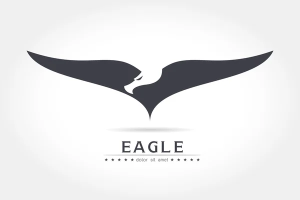 Logotipo de silhueta de águia graciosa — Vetor de Stock