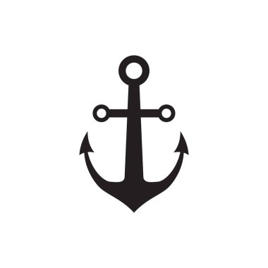 Çapa simgesi izole edildi, Anchor simgesi beyaz arkaplan vektör illüstrasyonunda logo için basit işaret