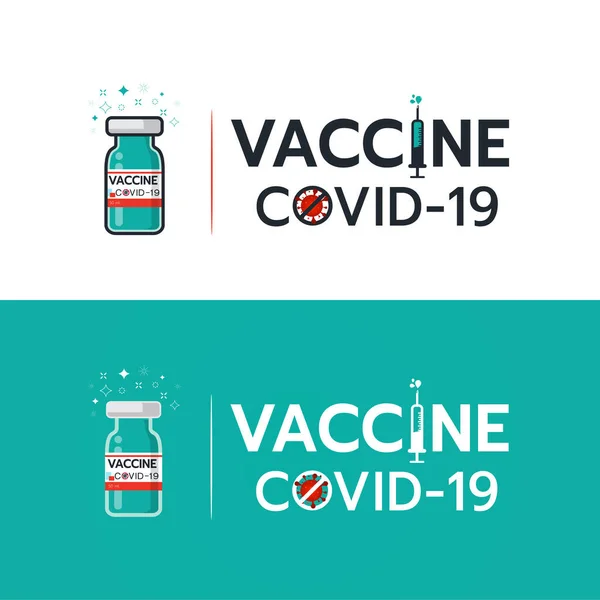 Vaccin Covid Pictogramă Vectorială Seringă Flacon Vaccin Flacon Medicament Fond — Vector de stoc