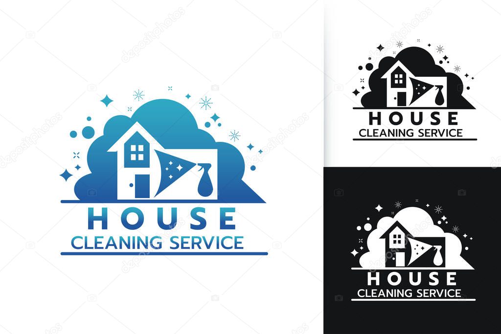 Set of House Cleaning logo designs concept,House Cleaning Service Logo creative logo template on white background vector  illustration