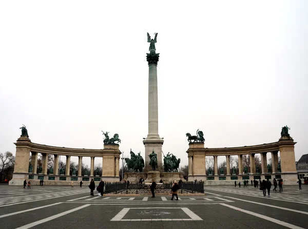 Plac Bohaterów w Budapeszcie — Zdjęcie stockowe