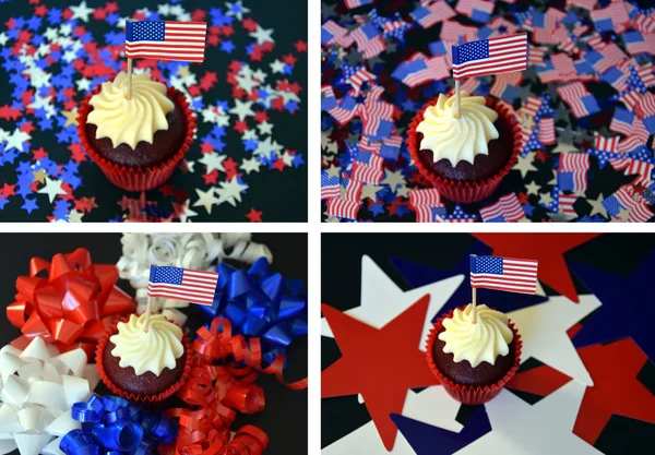 Feliz Día de la Independencia cupcakes — Foto de Stock