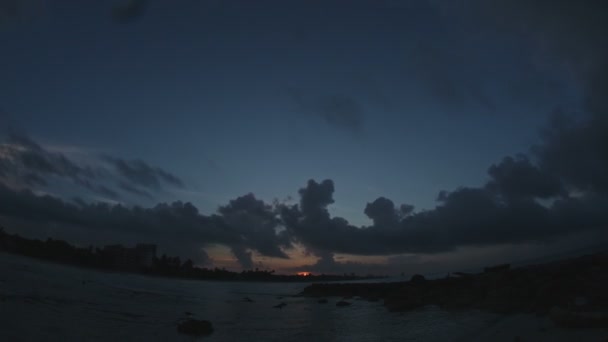 Timelapse of beautiful sunrise incaribbean sea, Dominican Republic, Juan Dolio, may 2016 — Stock Video