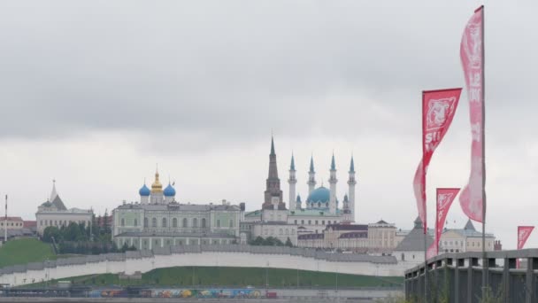 9 juli 2016, Rally Ryssland, Kazan, silke vägen 2016 - logotypen i tävlingen över Kazan — Stockvideo