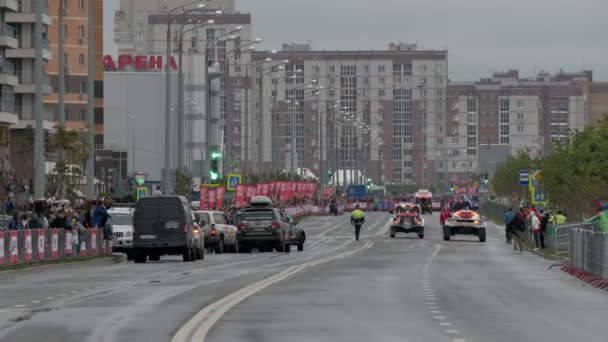 9 juli 2016, Bekijk Rusland, Kazan, The Silk manier Rally 2016 - de competitie, tele — Stockvideo