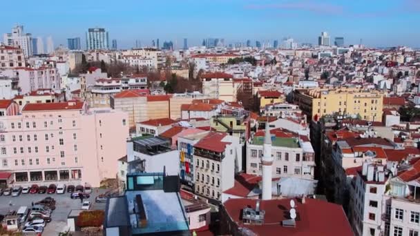 Θέα στην πόλη της Κωνσταντινούπολης από την κορυφή του καταστρώματος παρατήρησης — Αρχείο Βίντεο