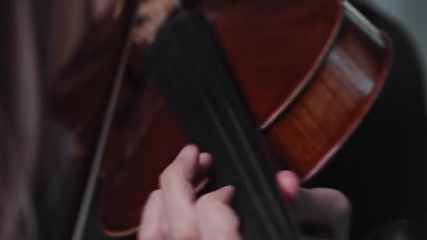 Young blonde woman playing violin — Stock Video