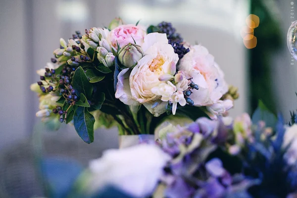 Svatební kytice, kytice, šťastný den — Stock fotografie