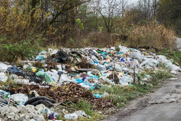 Śmieci Tworzyw Sztucznych Odpady Budowlane Odpady Gospodarstwa Domowego Naturalnych Lasach Zdjęcia Stockowe bez tantiem