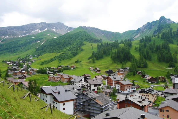 Az 1600m magas üdülőhely Malbun Liechtensteinben. — Stock Fotó