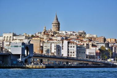 Istanbul'da Galata manzarası.
