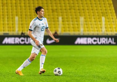 İstanbul, Türkiye - 15 Kasım 2020. Rusya milli futbol takımı orta saha oyuncusu Daler Kuzyaev, UEFA Milletler Ligi maçında İstanbul 'da Türkiye Rusya' ya karşı (3-2).