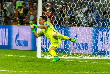 Kazan, Rusya - 28 Haziran 2017. Şili Millî Futbol Takımı kalecisi Claudio Bravo 