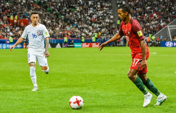 Kazan, Rusya - 28 Haziran 2017. Portekiz milli futbol takımı kanat oyuncusu Nani, FIFA Konfederasyon Kupası 2017-Portekiz-Şili yarı final karşılaşmasında.