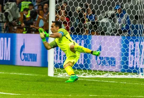 Kazan Rusko Června2017 Chile Národní Fotbalový Tým Brankář Claudio Bravo — Stock fotografie