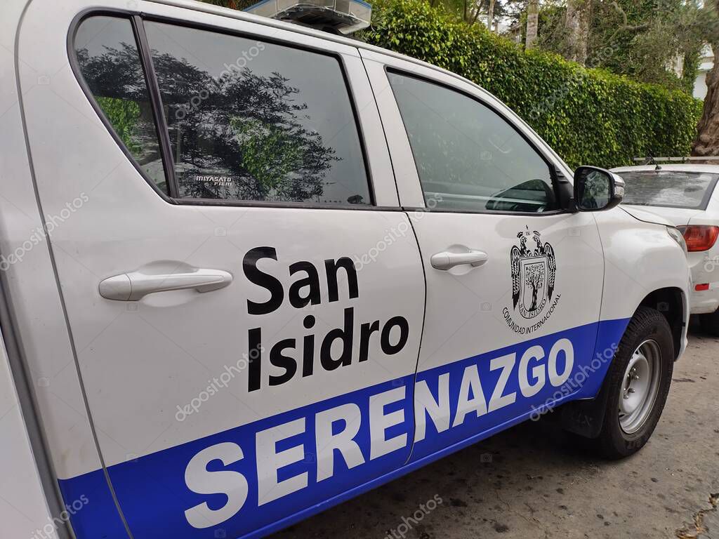 Lima, Peru - May 24, 2025: Patrol vehicle of municipal watch unit 