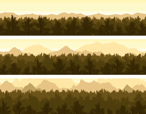 森林和山集 — 图库矢量图片