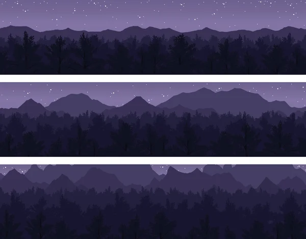 Forêt et montagnes ensemble — Image vectorielle