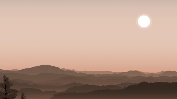 Illustration des collines brumeuses — Image vectorielle