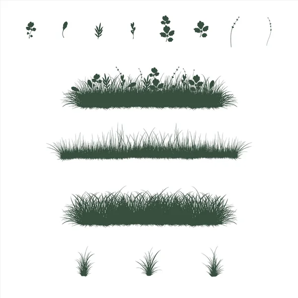 Трава встановлена в плоских кольорах — стоковий вектор