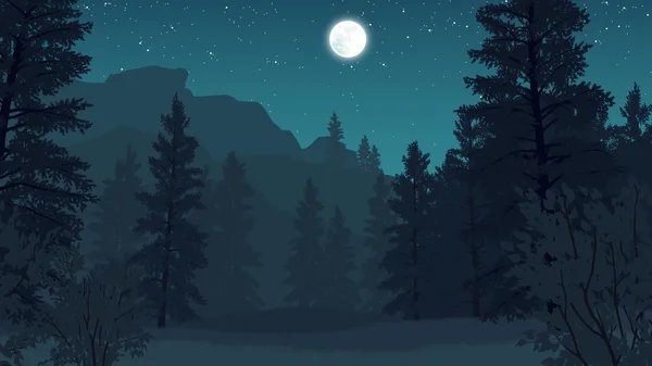 Paisaje forestal ilustración — Vector de stock