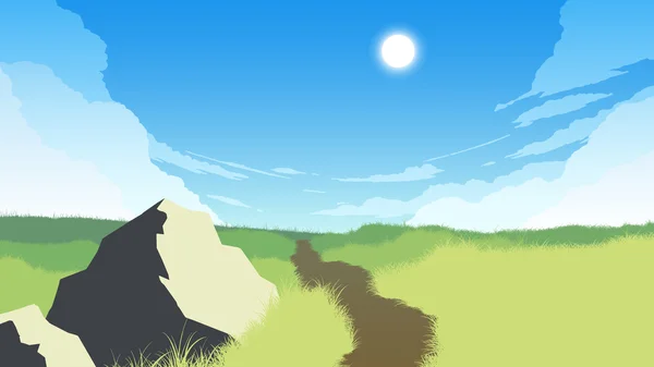 Campo paisaje ilustración — Vector de stock