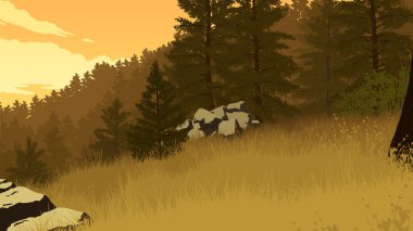 Orman manzarası çizimi