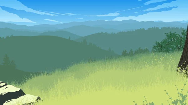 Hügel Landschaft Illustration — Stockvektor