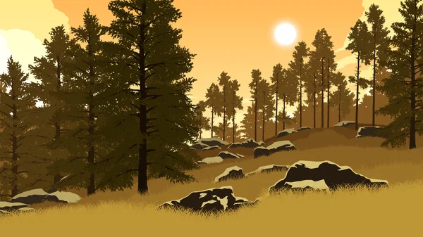 Forest landscape illustration — Stock Vector