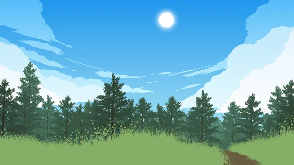 Illustration der Waldlandschaft — Stockvektor