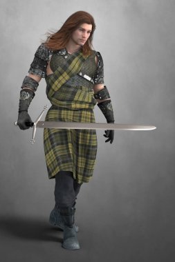 Claymore kılıcıyla yürüyen romantik bir İskoçyalı. İllüstrasyon ve kitap kapağı tasarımı için daha yumuşak bir stile sahip. Dizilerden biri..
