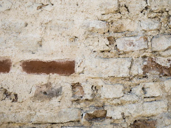 Vintage grunge pared de ladrillo rústico con espolvoreado fondo de textura de yeso blanco — Foto de Stock