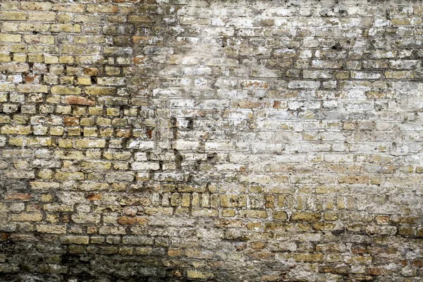 Fragmento de pared de ladrillo grueso viejo de ladrillos blancos y textura de fondo de yeso dañado para texto o imagen. Primer plano — Foto de Stock