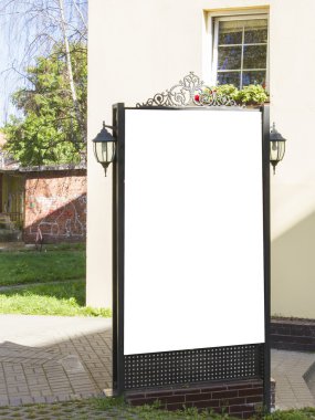 Kadar alay et. Metin mesajı veya içerik genel bilgileri için kopya alanı ile dikey boş billboard