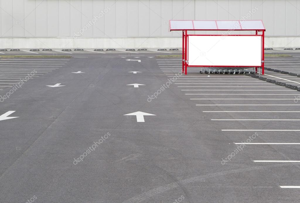 Download Mock Up Shoping Trolley Bay In A Parking Lot Near Supermarket Stock Photo By C Vejaa 124250404