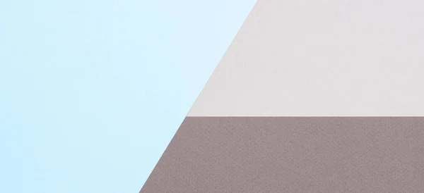 Abstract geometric texture banner background of fashion pastel blue and gray tone color paper. Top view, flat lay — Stock Photo, Image