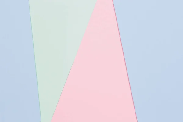 Fondo de textura de papel de color abstracto. Mínimas formas geométricas y líneas en colores azul, verde claro, rosa pastel — Foto de Stock