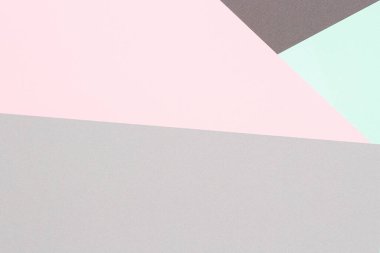 Soyut renkli kağıt dokusu arkaplanı. Pastel pembe, açık yeşil ve gri renkte minimal geometrik şekiller ve çizgiler