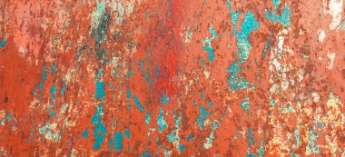 Soyut paslı metal doku, eski metalik kapı, eski mavi boya arka planı, paslı metal, soyut doku arka planı.